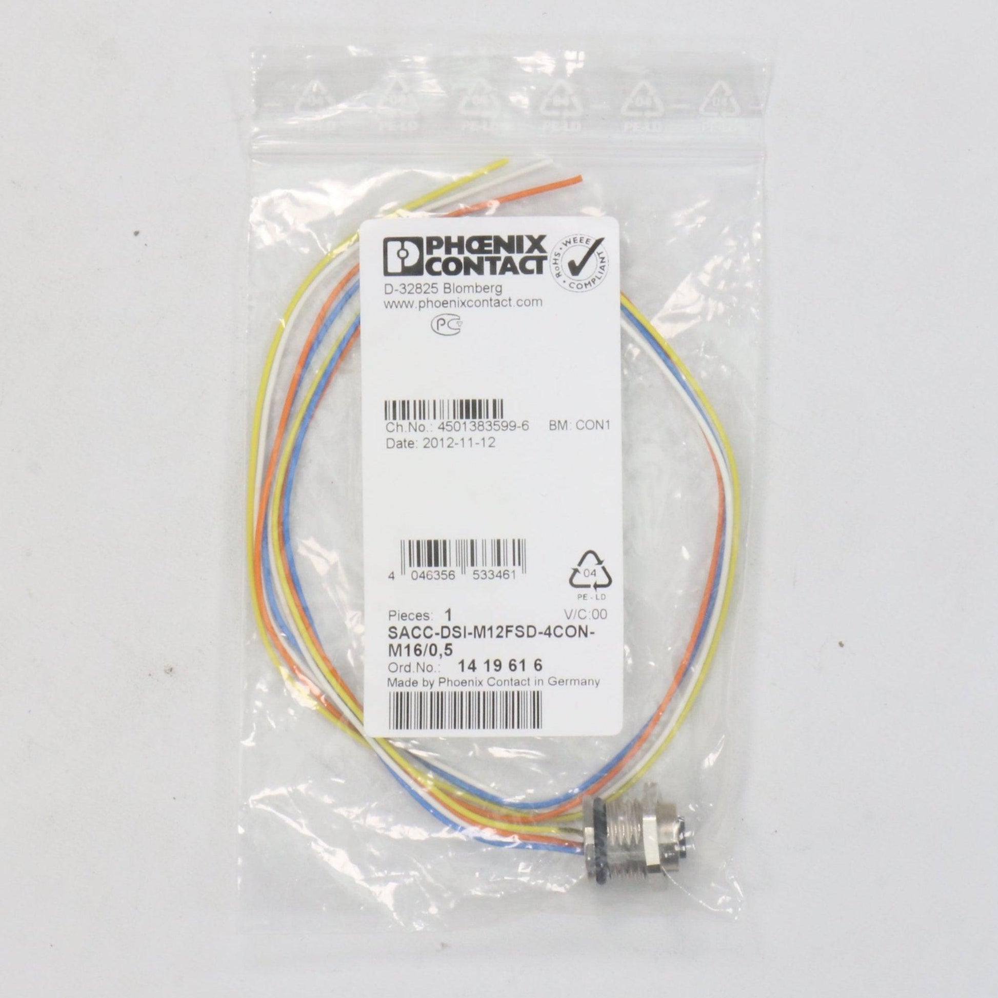 Phoenix Contact 1419616 Connector Rear Mounting-Connector Rear Mounting-Used Industrial Parts