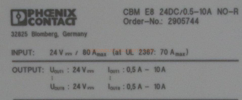 Phoenix Contact CBM E8 Electronic Circuit Breaker-Electronic Circuit Breaker-AE-03-06-Used Industrial Parts