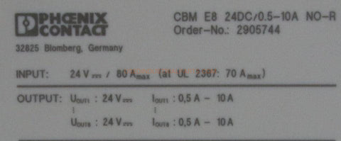 Image of Phoenix Contact CBM E8 Electronic Circuit Breaker-Electronic Circuit Breaker-AE-03-06-Used Industrial Parts