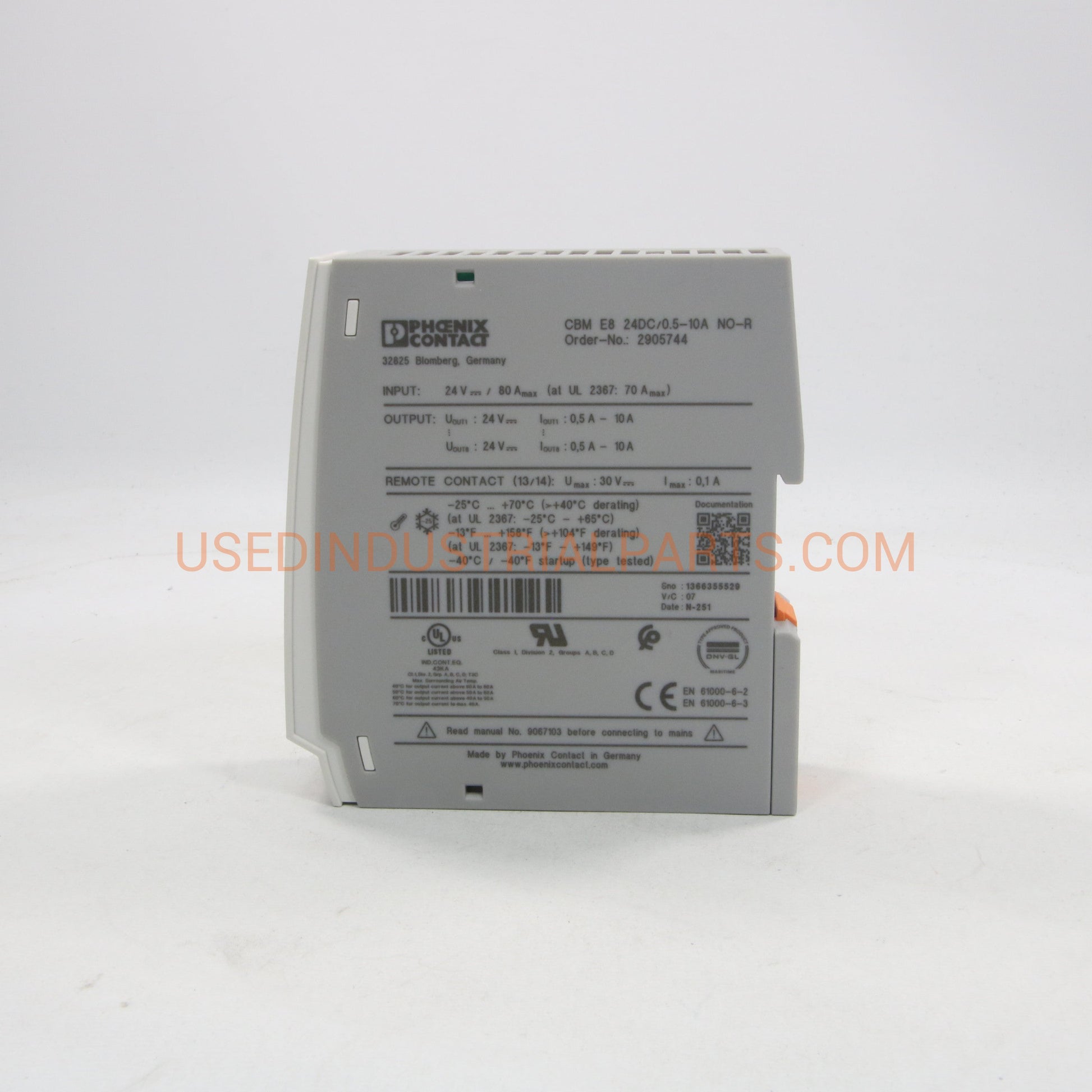 Phoenix Contact CBM E8 Electronic Circuit Breaker-Electronic Circuit Breaker-AE-03-06-Used Industrial Parts