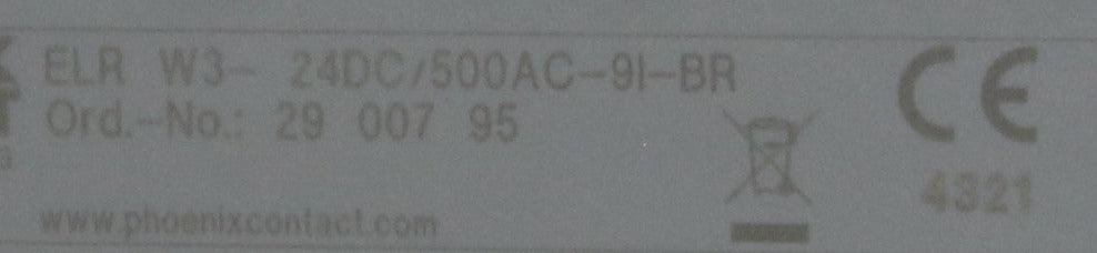 Phoenix Contact ELR W3-24DC/500AC-9I-BR Hybrid Motor Starter-Hybrid Motor Starter-AC-07-02-Used Industrial Parts