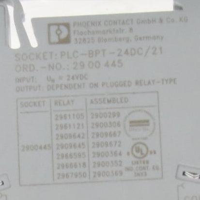 Phoenix Contact PLC-BPT-24DC/21 Relay Base & Single Relay-Relay Base & Relay-Used Industrial Parts