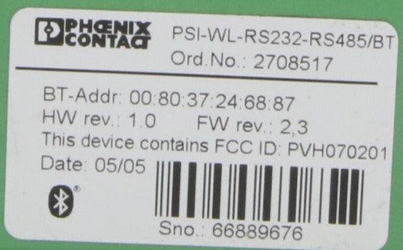 Phoenix Contact PSI-WL-RS232-RS485/BT Bluetooth Converter-Bluetooth Converter-Used Industrial Parts