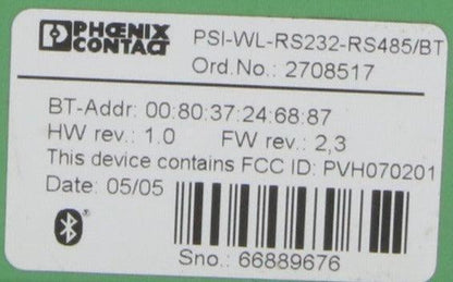 Phoenix Contact PSI-WL-RS232-RS485/BT Bluetooth Converter-Bluetooth Converter-Used Industrial Parts