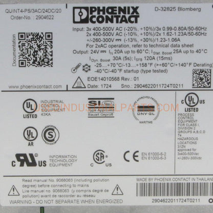 Phoenix Contact QUINT4-PS/3AC/24DC/20 Power Supply-Power Supply-CA-05-04-04-Used Industrial Parts