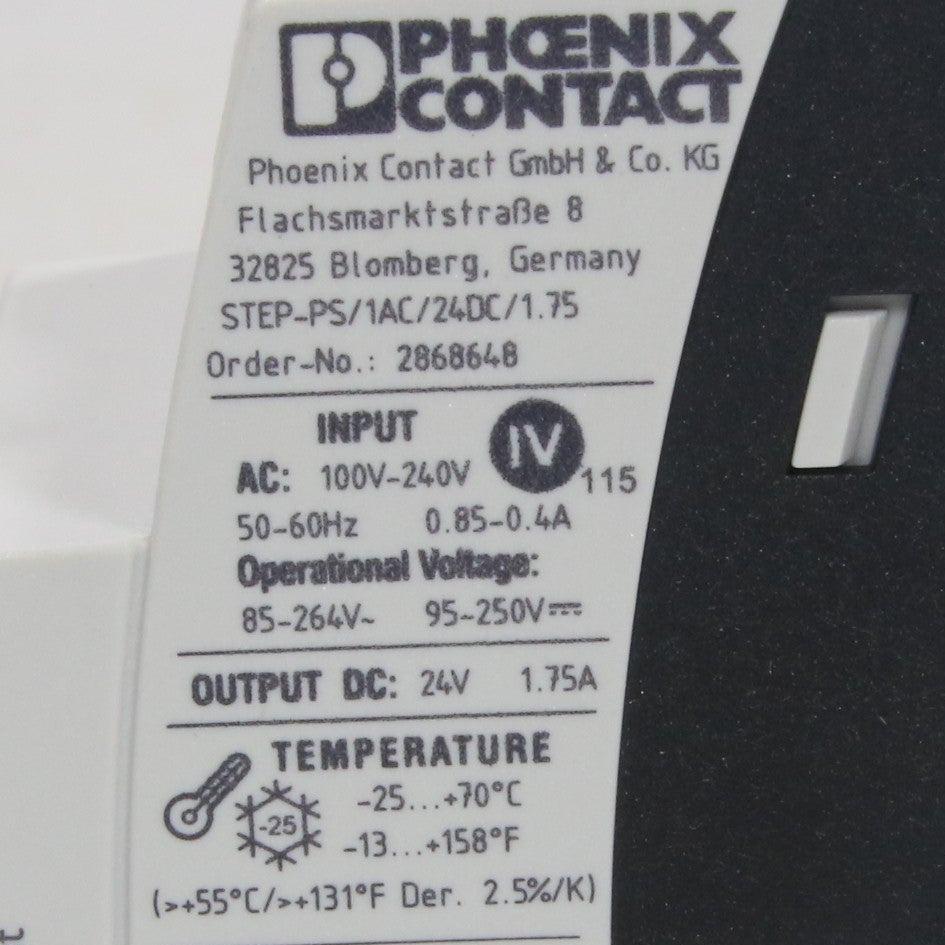 Phoenix Contact STEP - PS/1AC/24DC/1.75 Primary Switched-Mode Power Supply-Primary Switched-Mode Power Supply-Used Industrial Parts