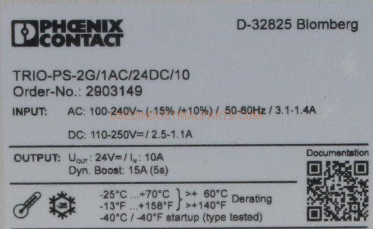 Phoenix Contact TRIO-PS-2G/1AC/24DC/10 Power Supply-Power Supply-AC-05-04-01-Used Industrial Parts