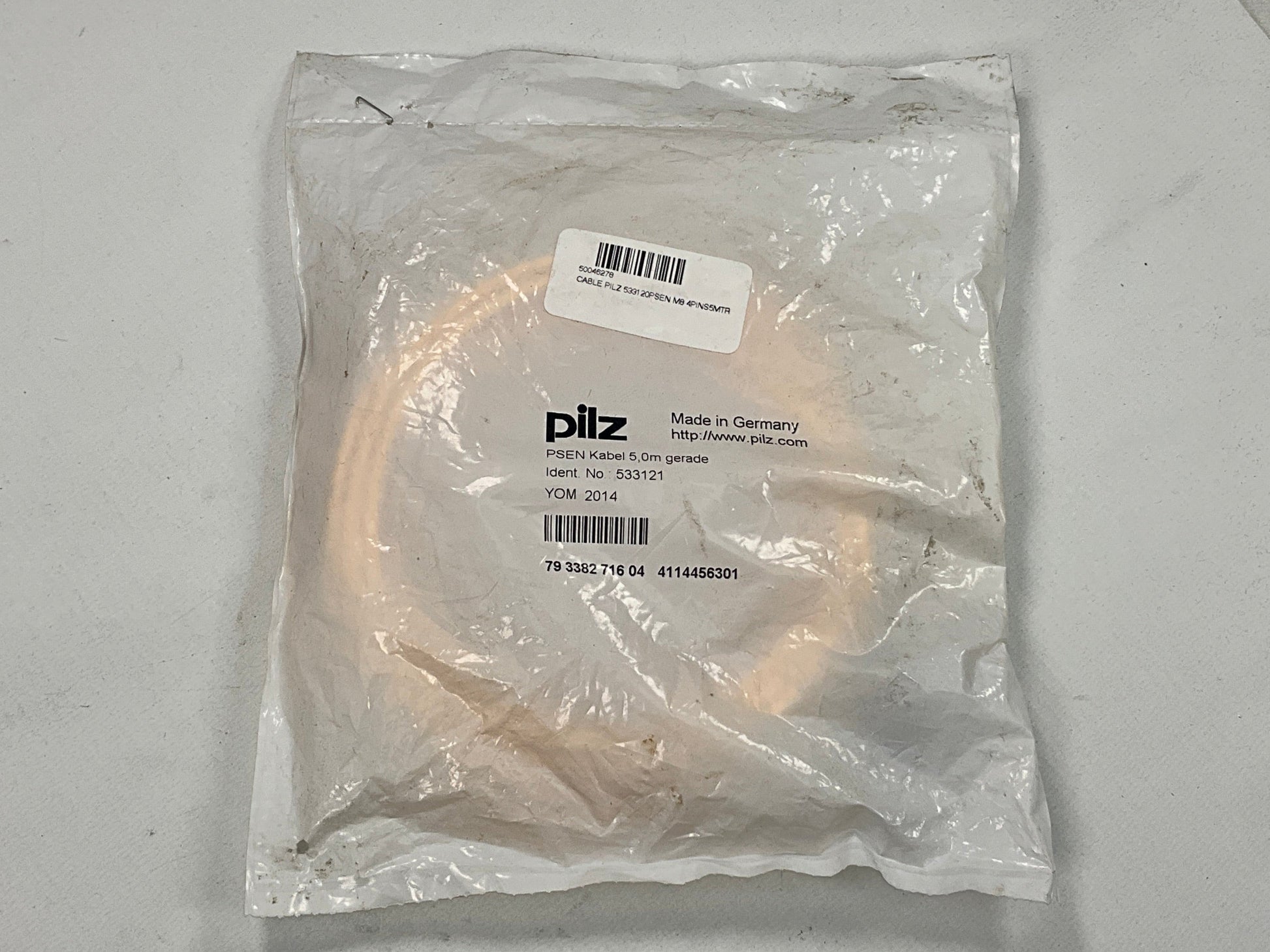 Pilz PSEN Straight Sensor Actuator Cable 533121-Straight Sensor/Actuator Cable-Used Industrial Parts