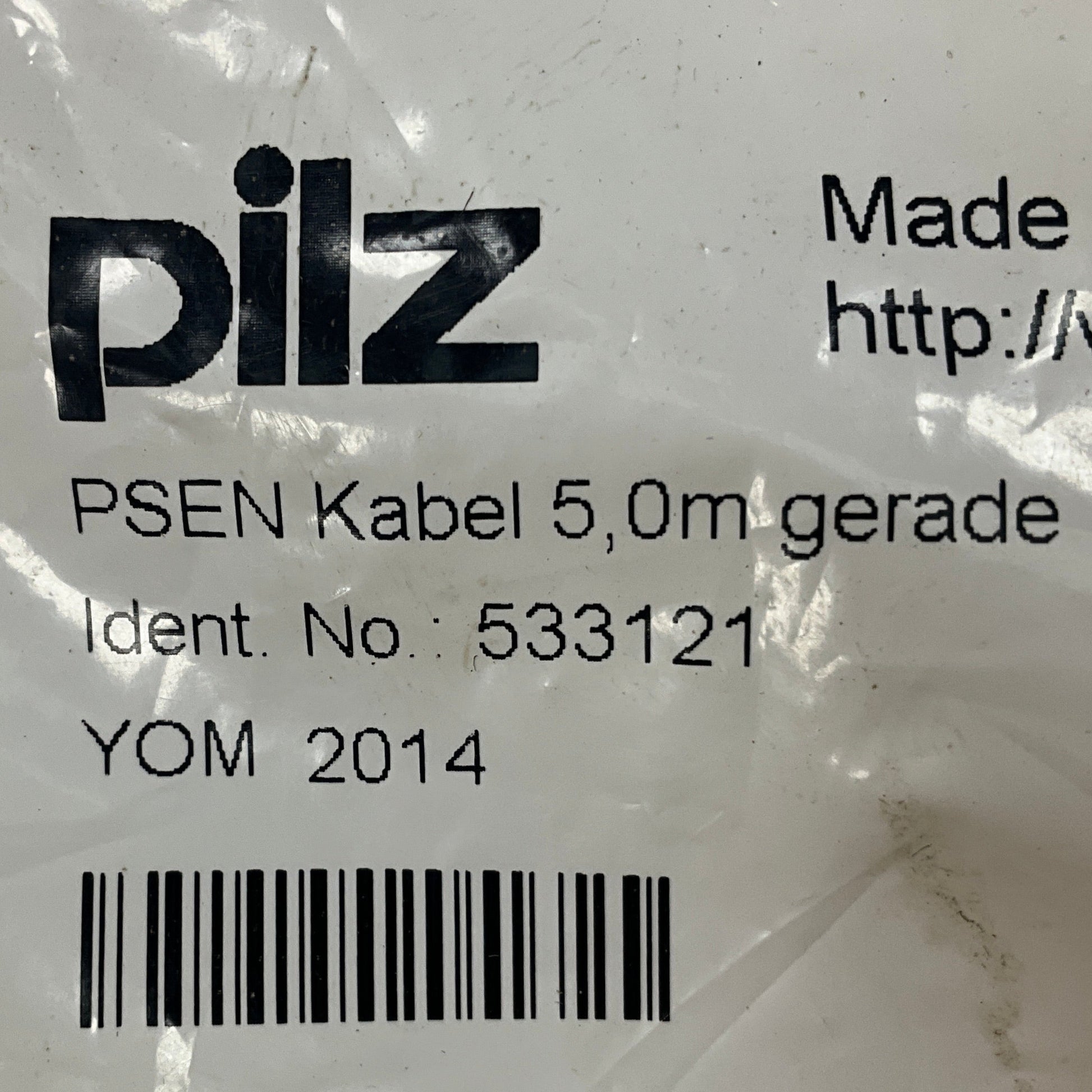 Pilz PSEN Straight Sensor Actuator Cable 533121-Straight Sensor/Actuator Cable-Used Industrial Parts