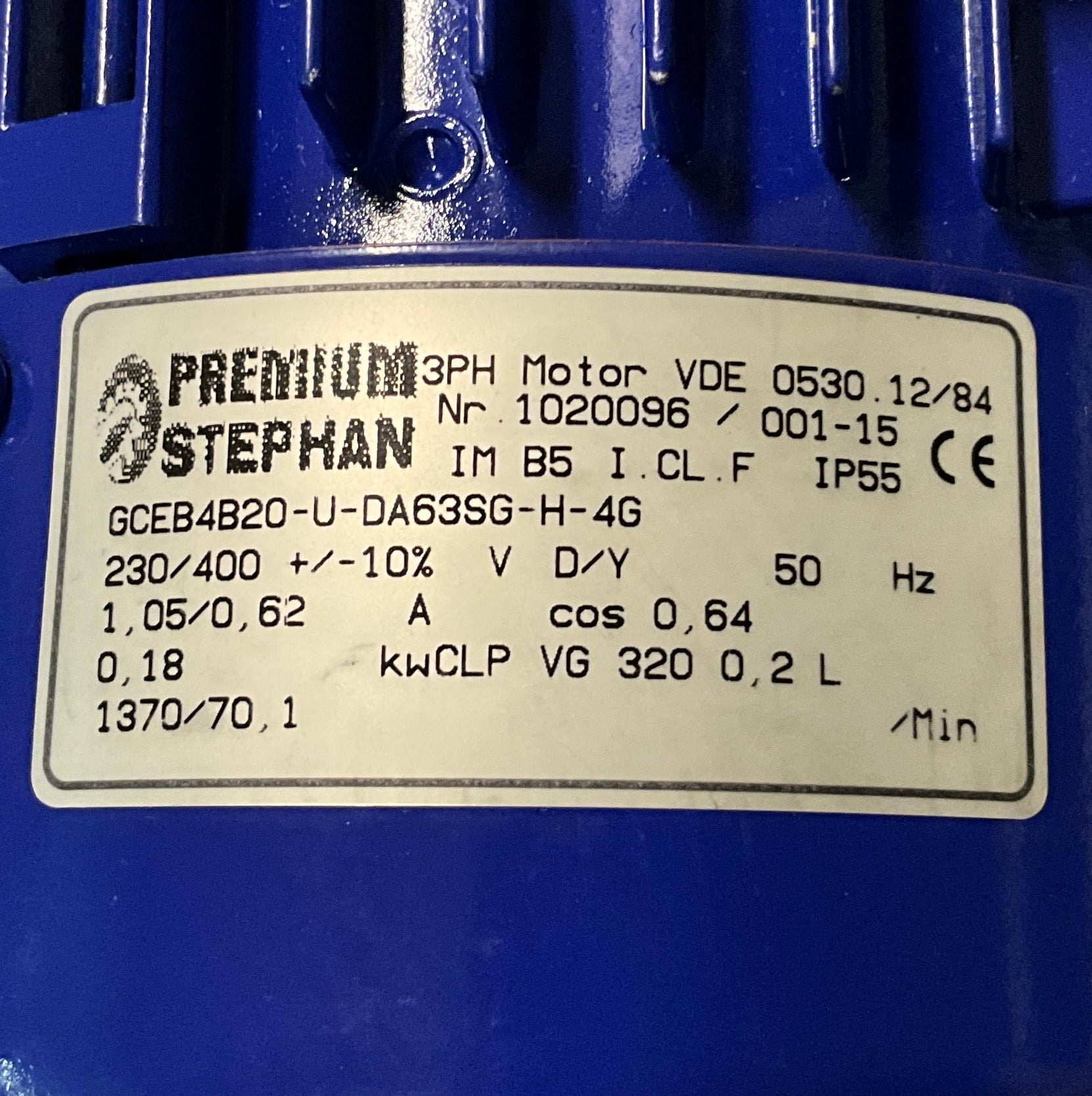 Premium Stephan GCEB4820-U-DA63SG-H-4G 3 Phase Gearmotor-3 Phase Gearmotor-Used Industrial Parts