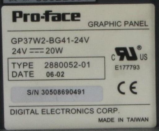 Pro-Face Graphics Panel GP37W2-BG41-24V-Operator Panel-AC-03-07-Used Industrial Parts