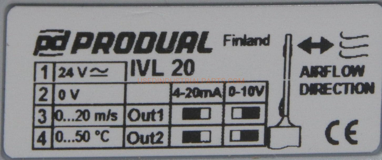 Produal IVL 20 Air Velocity/Temperature Transmitter-Air Velocity/Temperature Transmitter-AD-06-06-Used Industrial Parts