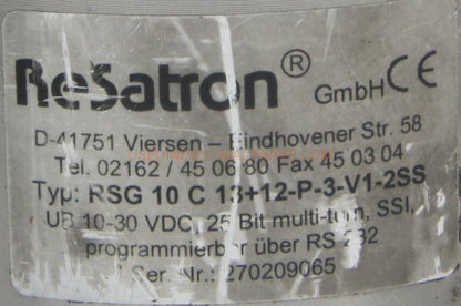 ReSatron Multi-Turn Encoder RSG 10C 13+12-P-3-V1-SS-Multi-Turn Encoder-CD-04-07-Used Industrial Parts