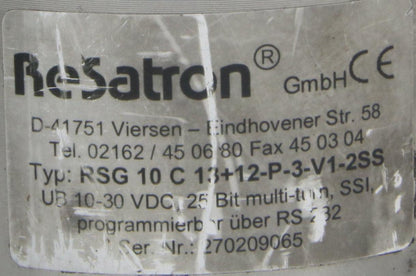 ReSatron Multi-Turn Encoder RSG 10C 13+12-P-3-V1-SS-Multi-Turn Encoder-Used Industrial Parts