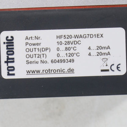 Rotronic Hygroflex HF520-WAG7D1EX Humidity/Temperature Transmitter-Humidity/Temperature Transmitter-Used Industrial Parts
