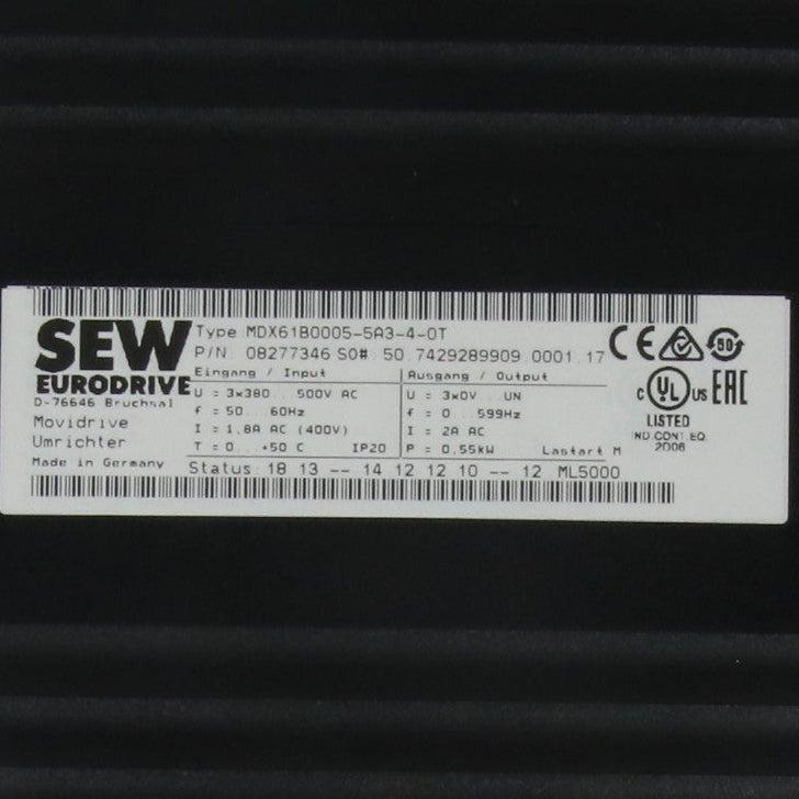 SEW Eurodrive MDX61B0005-5A3-4-0T Movidrive Frequency Inverter-Frequency Inverter-Used Industrial Parts