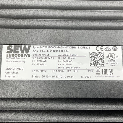 SEW Eurodrive MDX61B0008-5A3-4-0T Movidrive B Inverter-Inverter-Used Industrial Parts