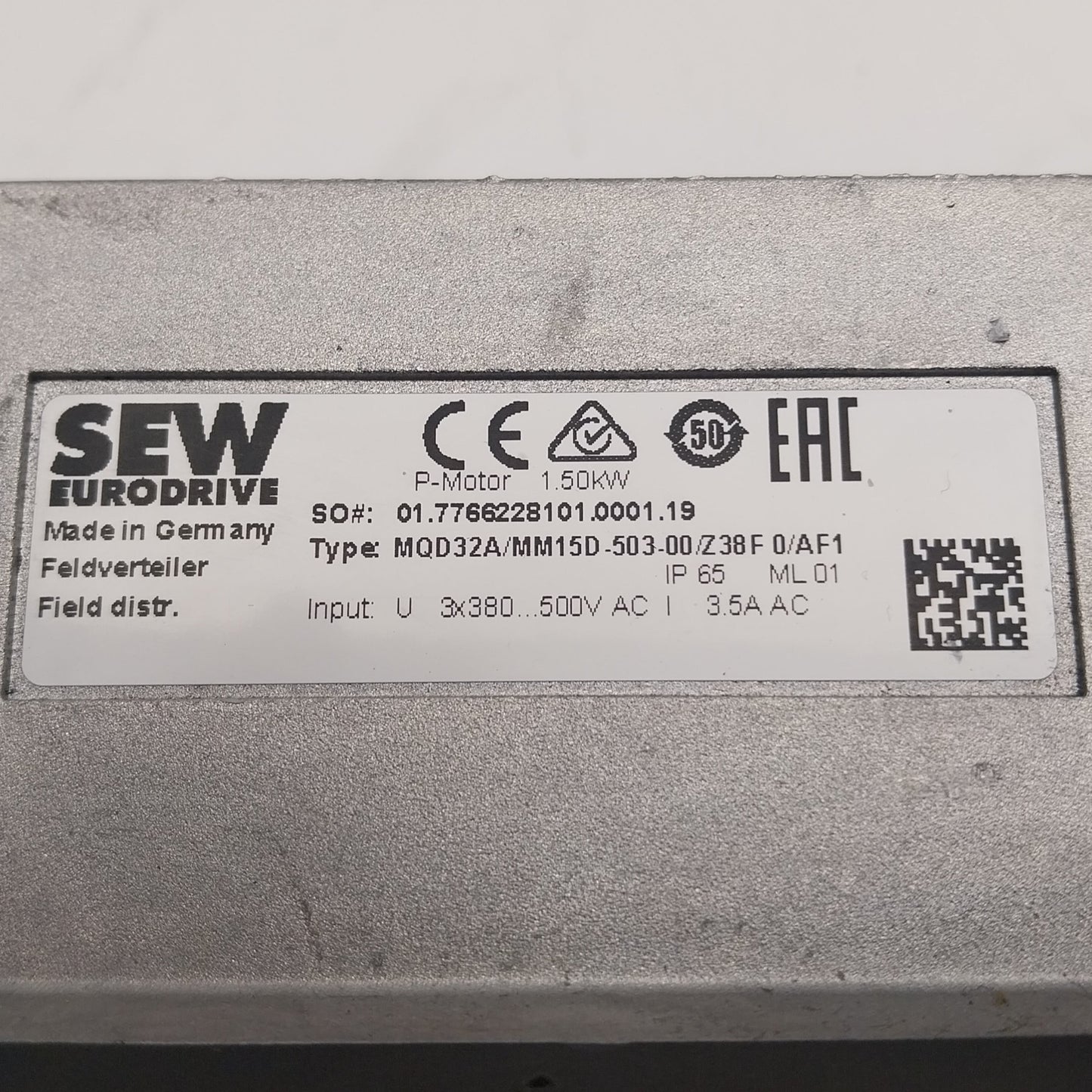 SEW Eurodrive Movimot MQD32A MM15D 503 00 Z30F 0 AF1 DeviceNet Field Distributor-DeviceNet Field Distributor-Used Industrial Parts