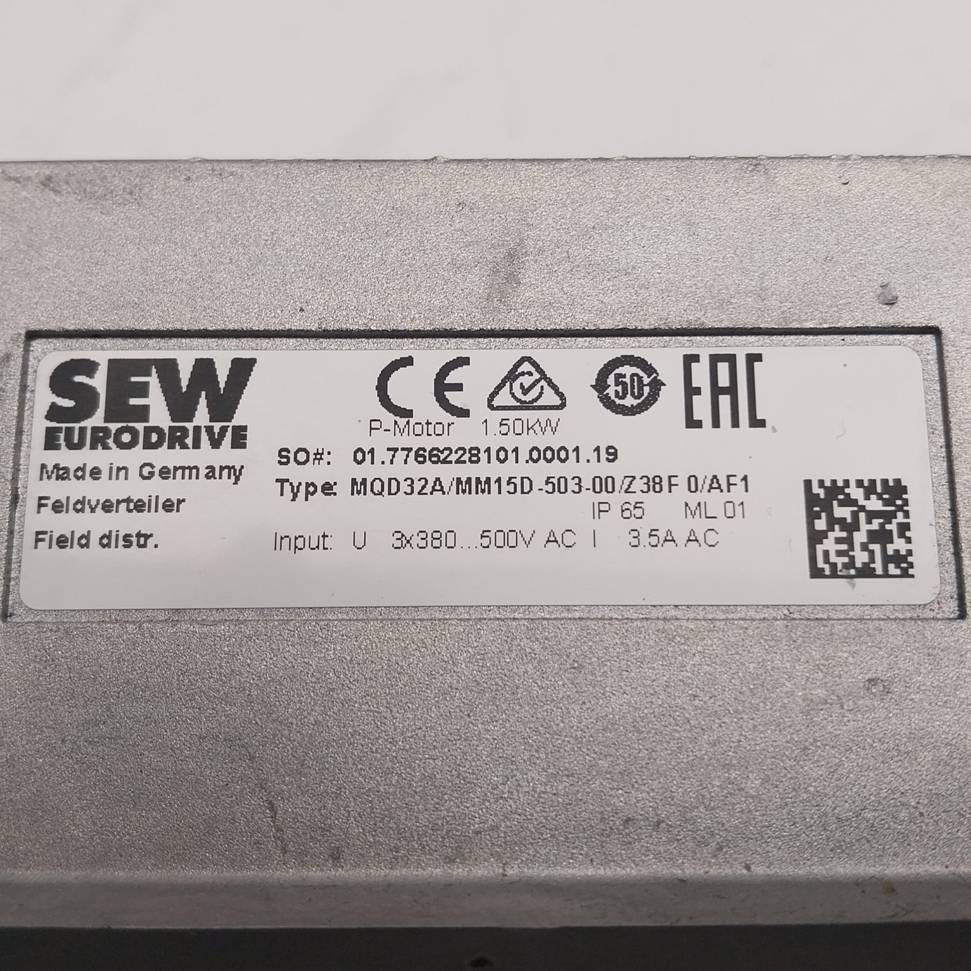 SEW Eurodrive Movimot MQD32A MM15D 503 00 Z30F 0 AF1 DeviceNet Field Distributor-DeviceNet Field Distributor-Used Industrial Parts