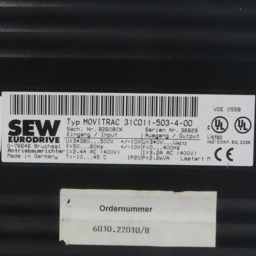 SEW Eurodrive Movitrac 31C011 503 4 00 Frequency Inverter-Frequency Inverter-Used Industrial Parts