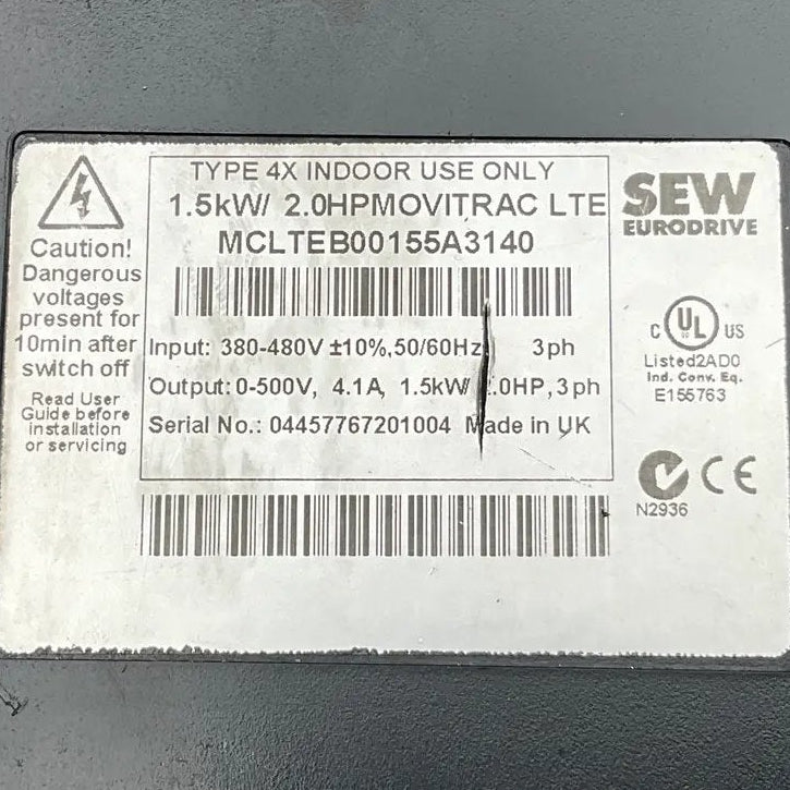 SEW Eurodrive Movitrac LTE Variable Speed Drive - MCLTEB00155A3140-Variable Speed Drive-Used Industrial Parts