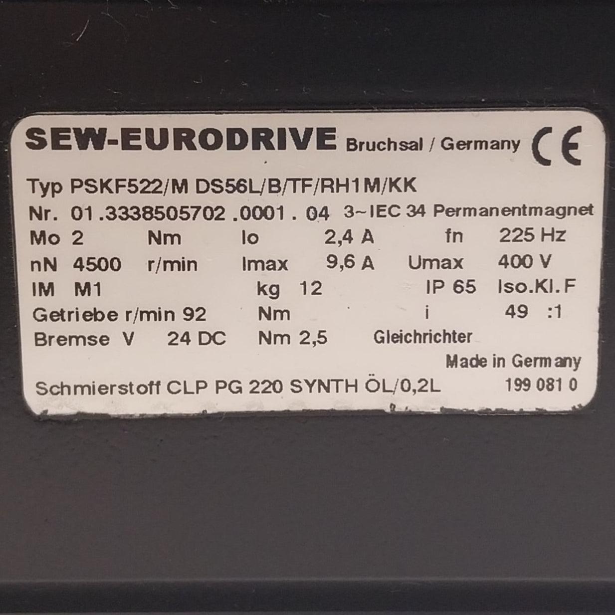 SEW Eurodrive PSKF522/M DS56L/B/TF/RH1M/KK Planetary Servo Gearmotor-Planetary Servo Gearmotor-Used Industrial Parts