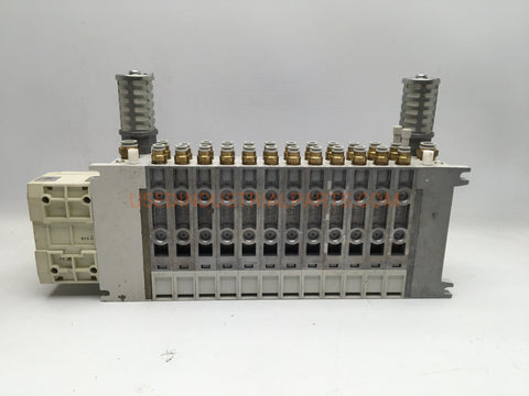 Image of SMC 12 Station Manifold Block Assembly-Pneumatic Manifold-DA-04-03-Used Industrial Parts