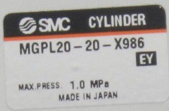 SMC Compact Guide Cylinder MGPL20-20-X986-Compact Guide Cylinder-Used Industrial Parts