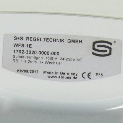 S+S Regeltechnik GmbH WFS-1E Vane Operated Flow Switch-Vane Operated Flow Switch-Used Industrial Parts