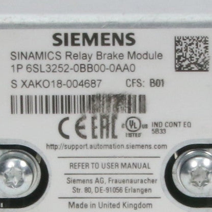 Siemens 6SL3252 0BB00 0AA0 Relay Brake Module