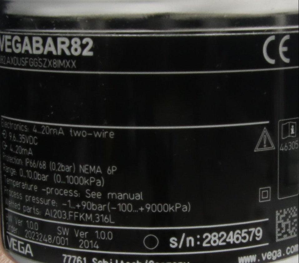 Vega Vegabar 82 Pressure Transmitter - B82.AXDUSFGGSZX8IMXX-Pressure Transmitter-Used Industrial Parts