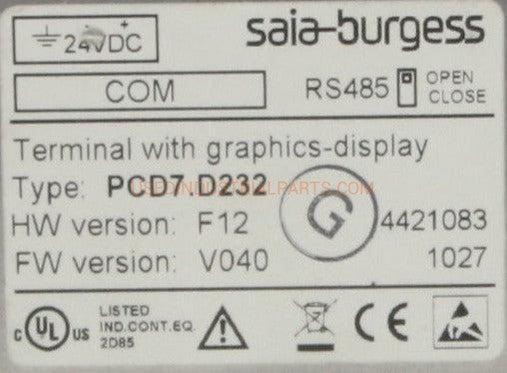 Saia-Burgess PCD7.D232 Graphic Display Module-Graphic Display Module-AC-04-06-Used Industrial Parts