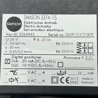 Samson 3374-15 Electric Actuator-Electric Actuator-Used Industrial Parts