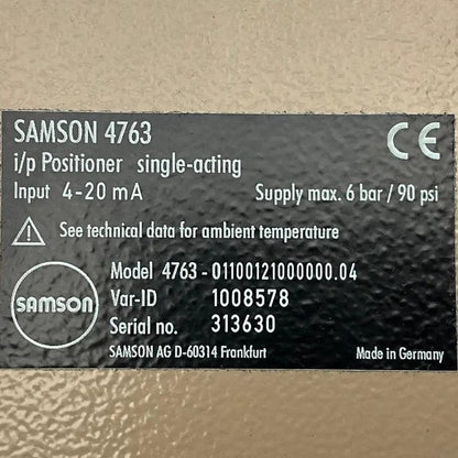 Samson 4763 Single-Acting Electropneumatic Valve Positioner-Single-Acting Electropneumatic Valve Positioner-Used Industrial Parts