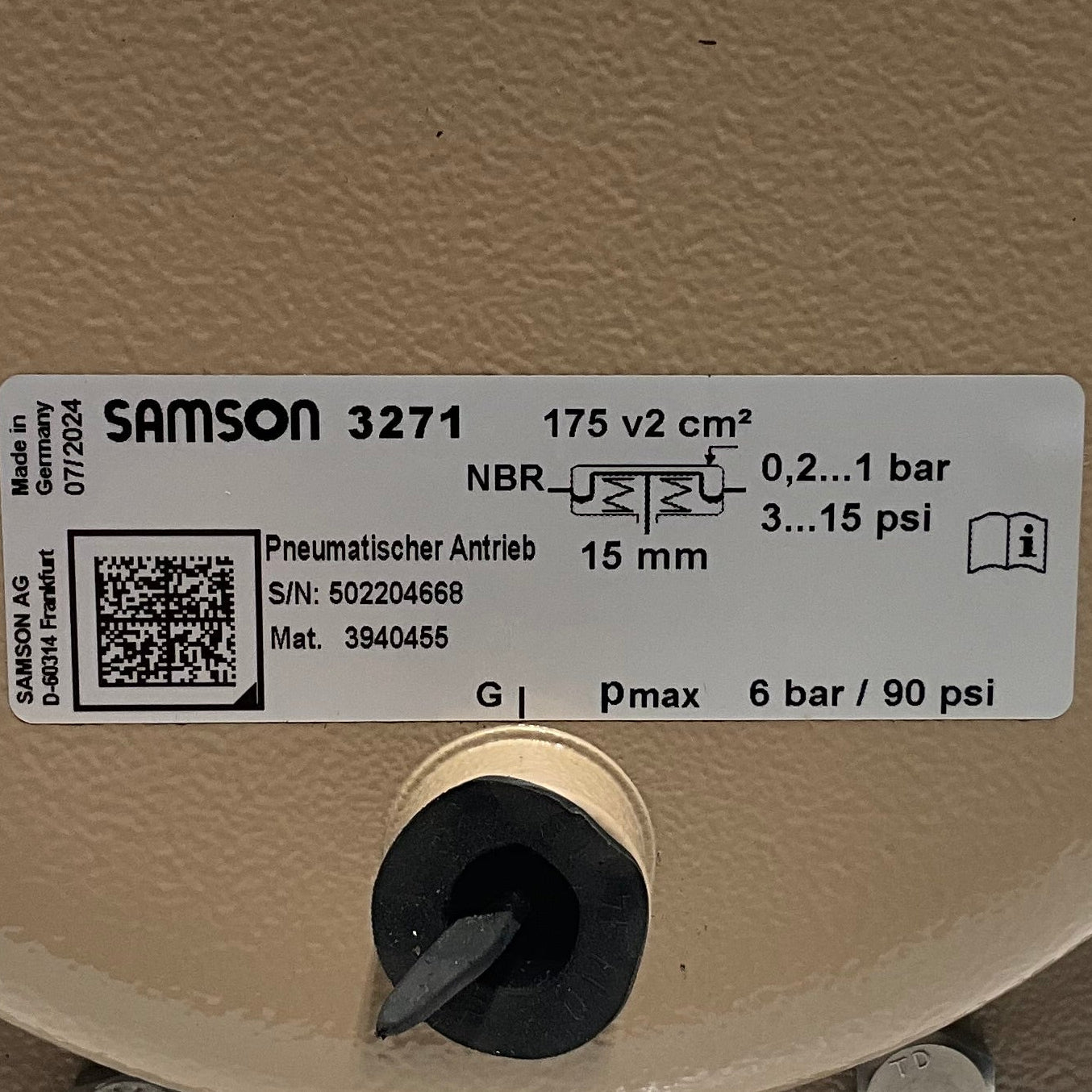 Samson Globe Control Valve with Pneumatic Actuator-Globe Control Valve with Pneumatic Actuator-Used Industrial Parts