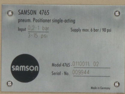 Samson Pneumatic Positioner 4765-Pneumatic Positioner-Used Industrial Parts