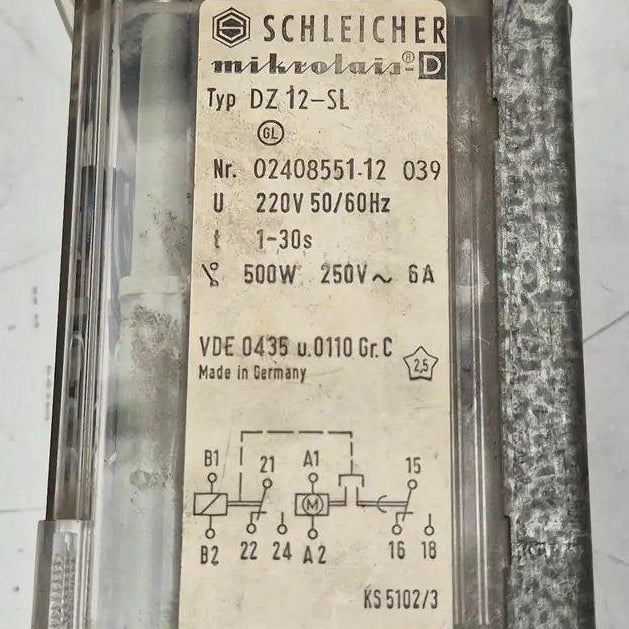 Schleicher DZ12-SL Electromechanical Timer Relay-Electromechanical Timer Relay-Used Industrial Parts