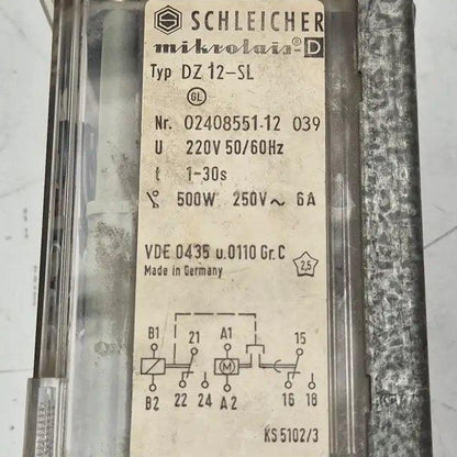 Schleicher DZ12-SL Electromechanical Timer Relay-Electromechanical Timer Relay-Used Industrial Parts