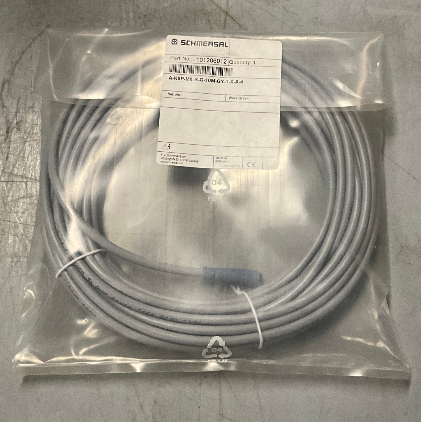 Schmersal A-K6P-M8-R-G-10M-GY-1-X-A-4 Connection Cable-Connection Cable-Used Industrial Parts