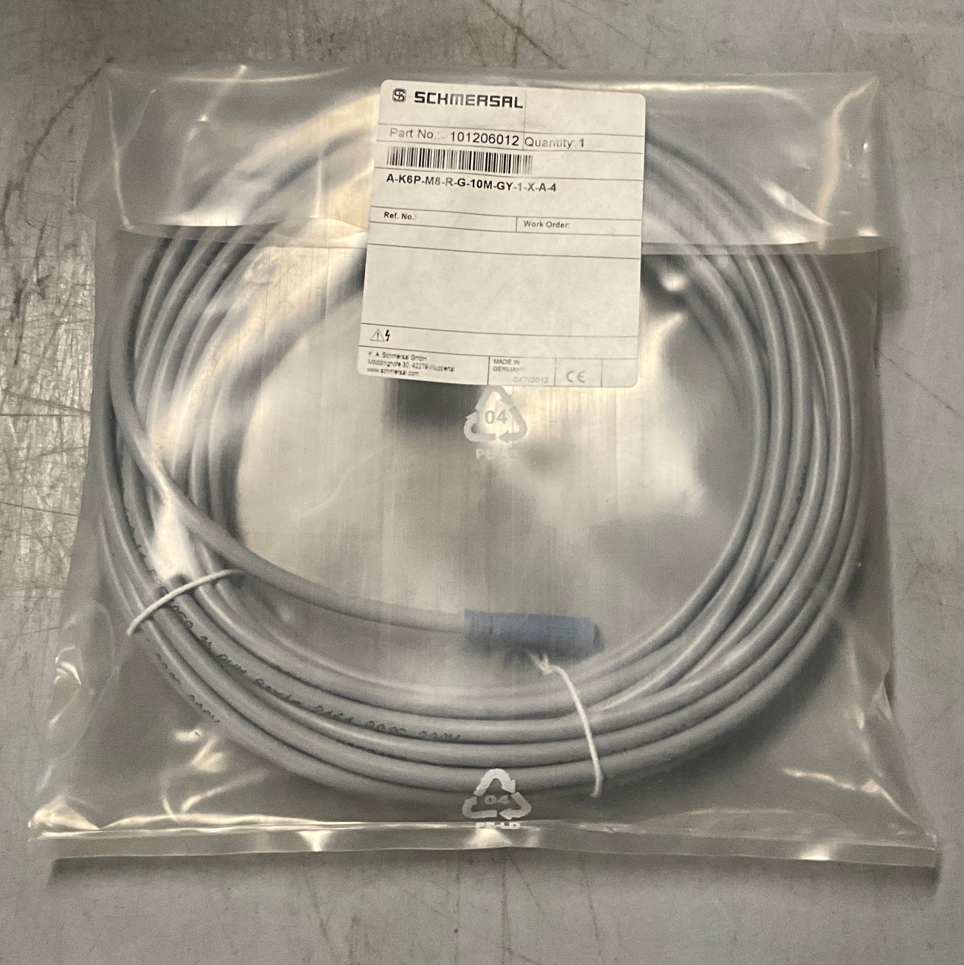 Schmersal A-K6P-M8-R-G-10M-GY-1-X-A-4 Connection Cable-Connection Cable-Used Industrial Parts