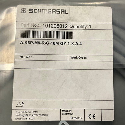 Schmersal A-K6P-M8-R-G-10M-GY-1-X-A-4 Connection Cable-Connection Cable-Used Industrial Parts
