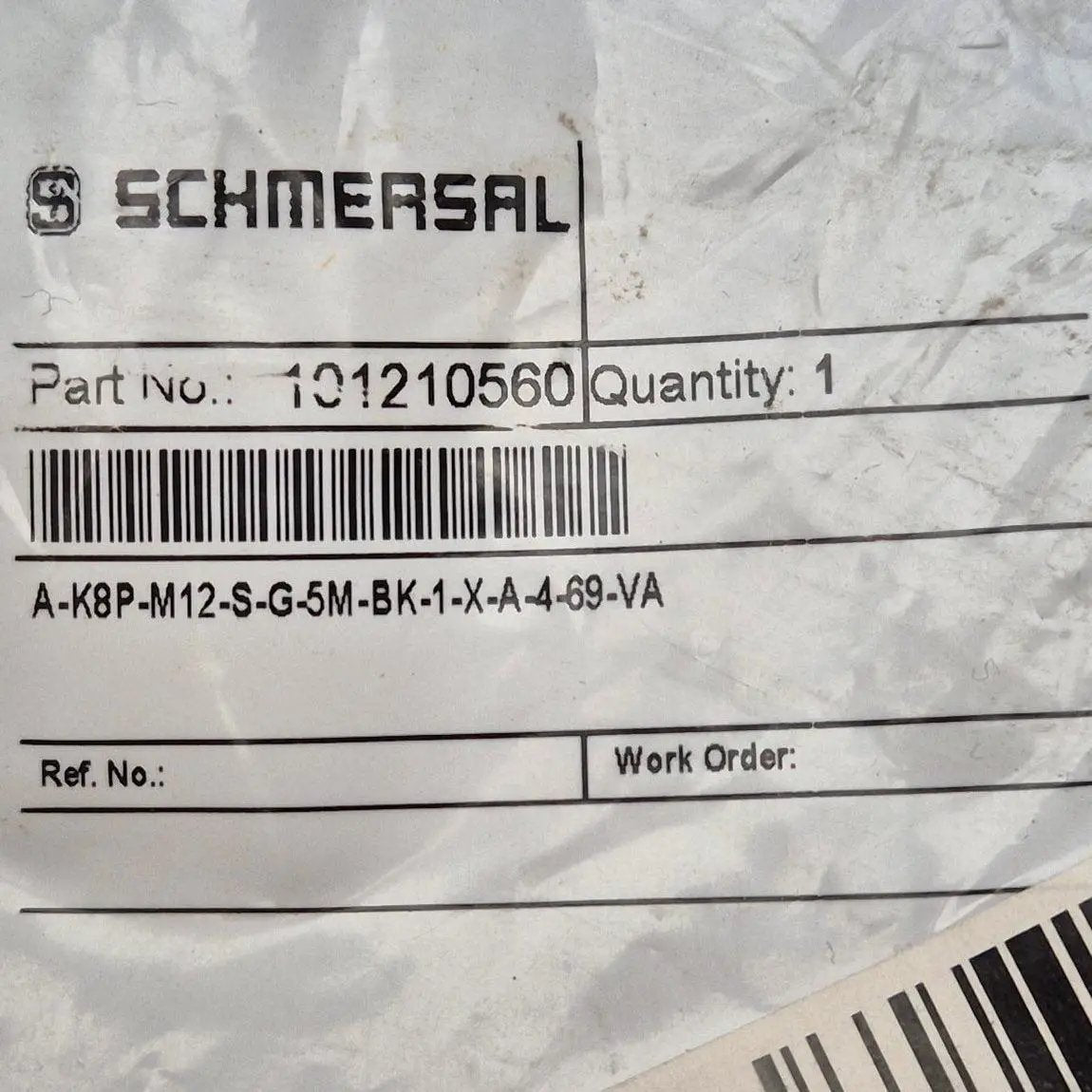 Schmersal A-K8P-M12-S-G-5M-BK-1-X-A-4-69-VA Connector Cable-Connector Cable-Used Industrial Parts