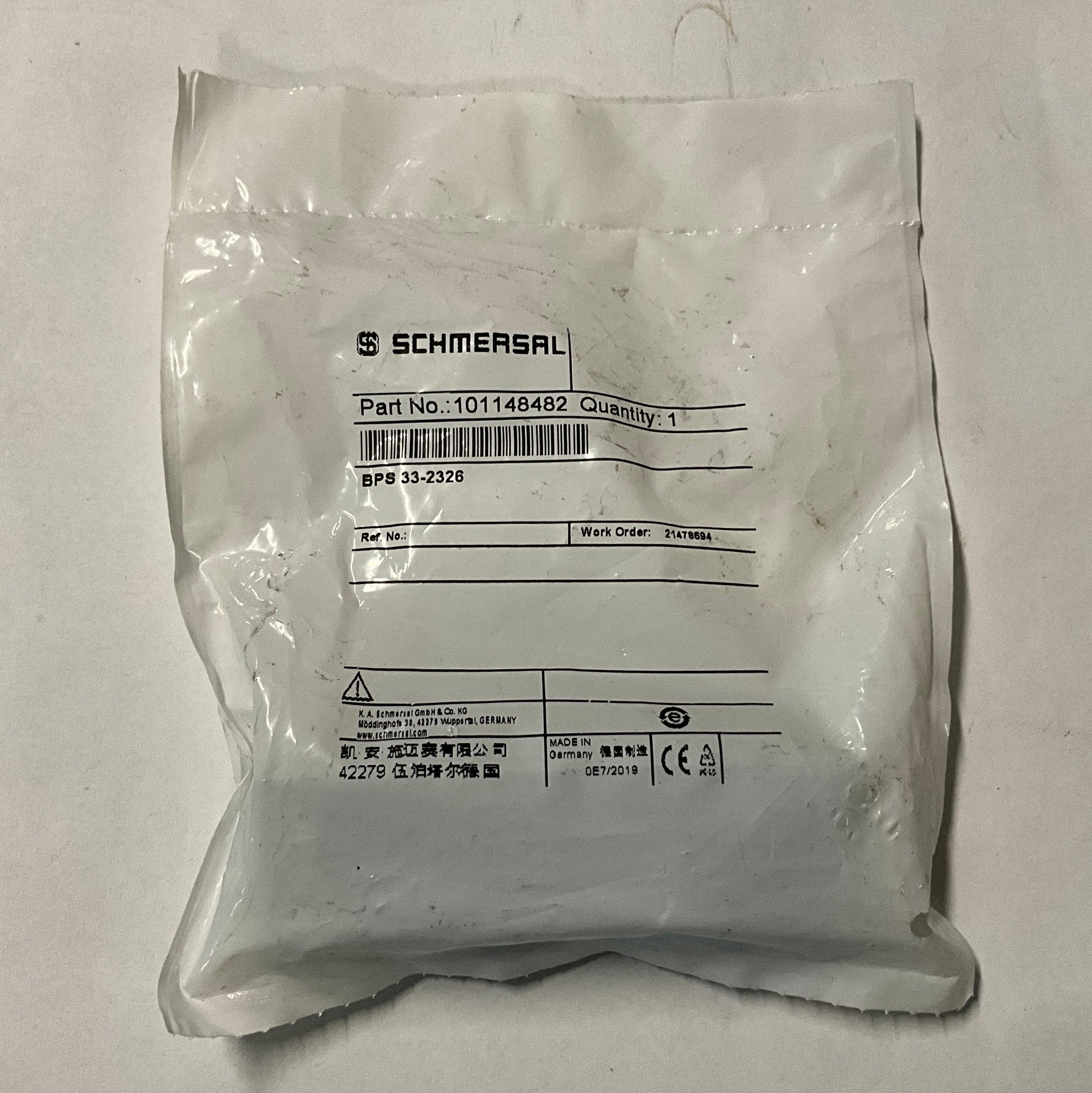 Schmersal BPS 33-2326 Magnetic Actuator - 101148482-Magnetic Actuator-Used Industrial Parts