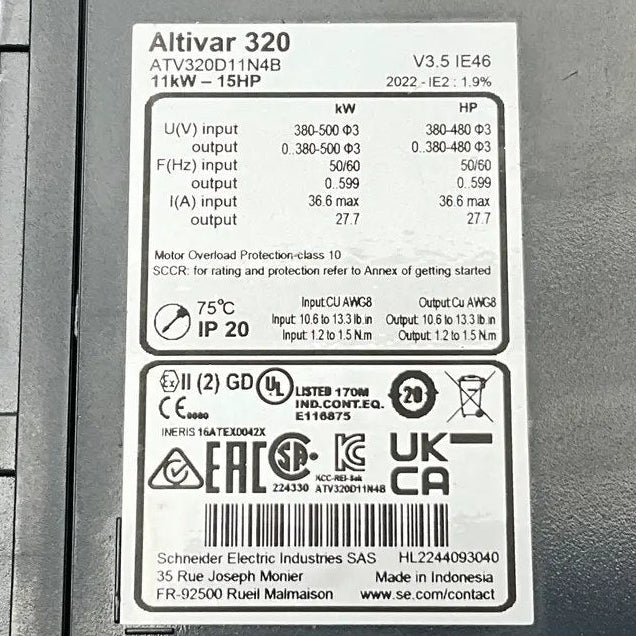 Schneider Electric Altivar 320 Variable Speed Drive - 11 kW-Variable Speed Drive-Used Industrial Parts