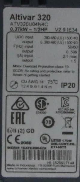Schneider Electric Altivar 320 Variable Speed Drive - 0.37 kW-Variable Speed Drive-Used Industrial Parts
