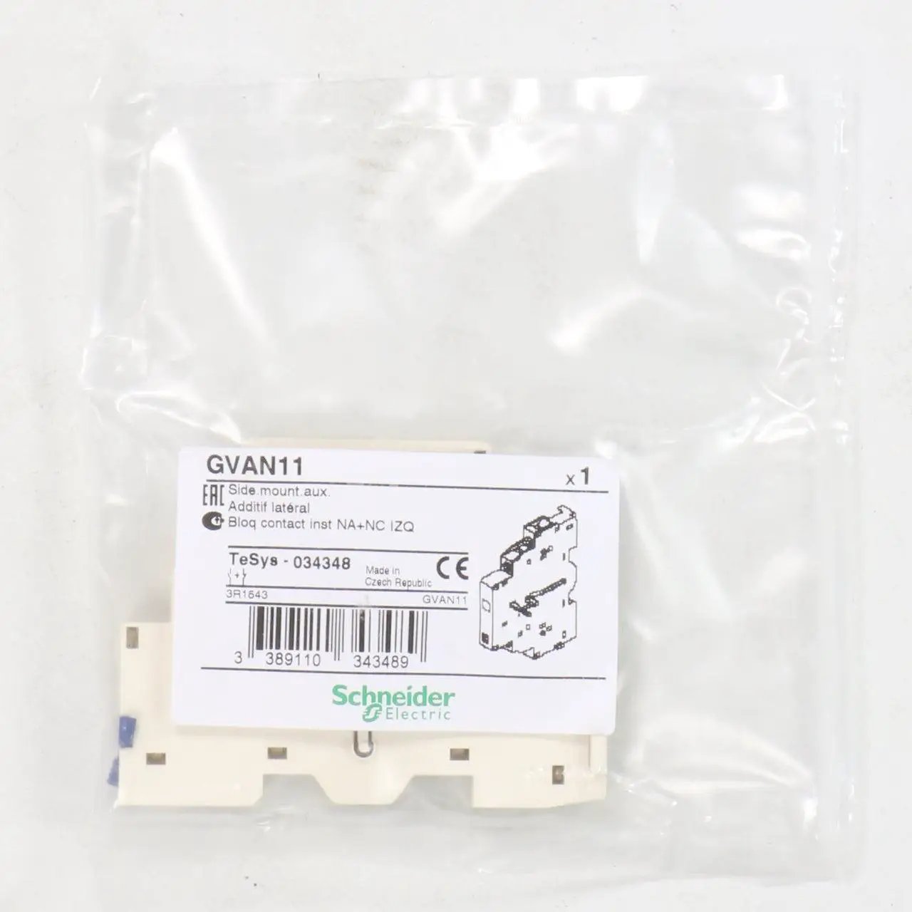 Schneider Electric GVAN11 Auxiliary Contact Block-Auxiliary Contact Block-Used Industrial Parts