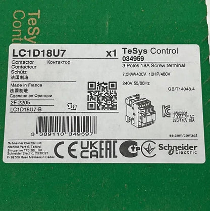 Schneider Electric LC1D18U7 Contactor-Contactor-Used Industrial Parts