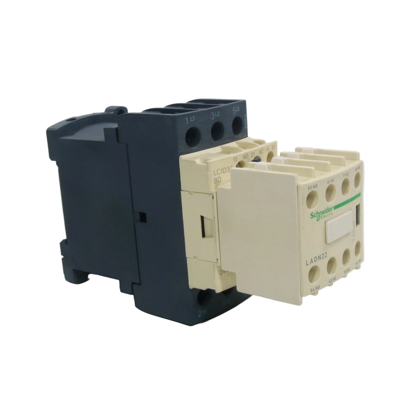 Schneider Electric LC1D32BD Contactor with LADN22 Contact Block-Power Contactor with Contact Block-01-AA-05-03-08-6152429582576-Used Industrial Parts