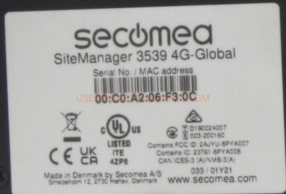 Secomea SiteManager 3539 4G-Global IoT Gateway-IoT Gateway-AD-07-06-01-Used Industrial Parts