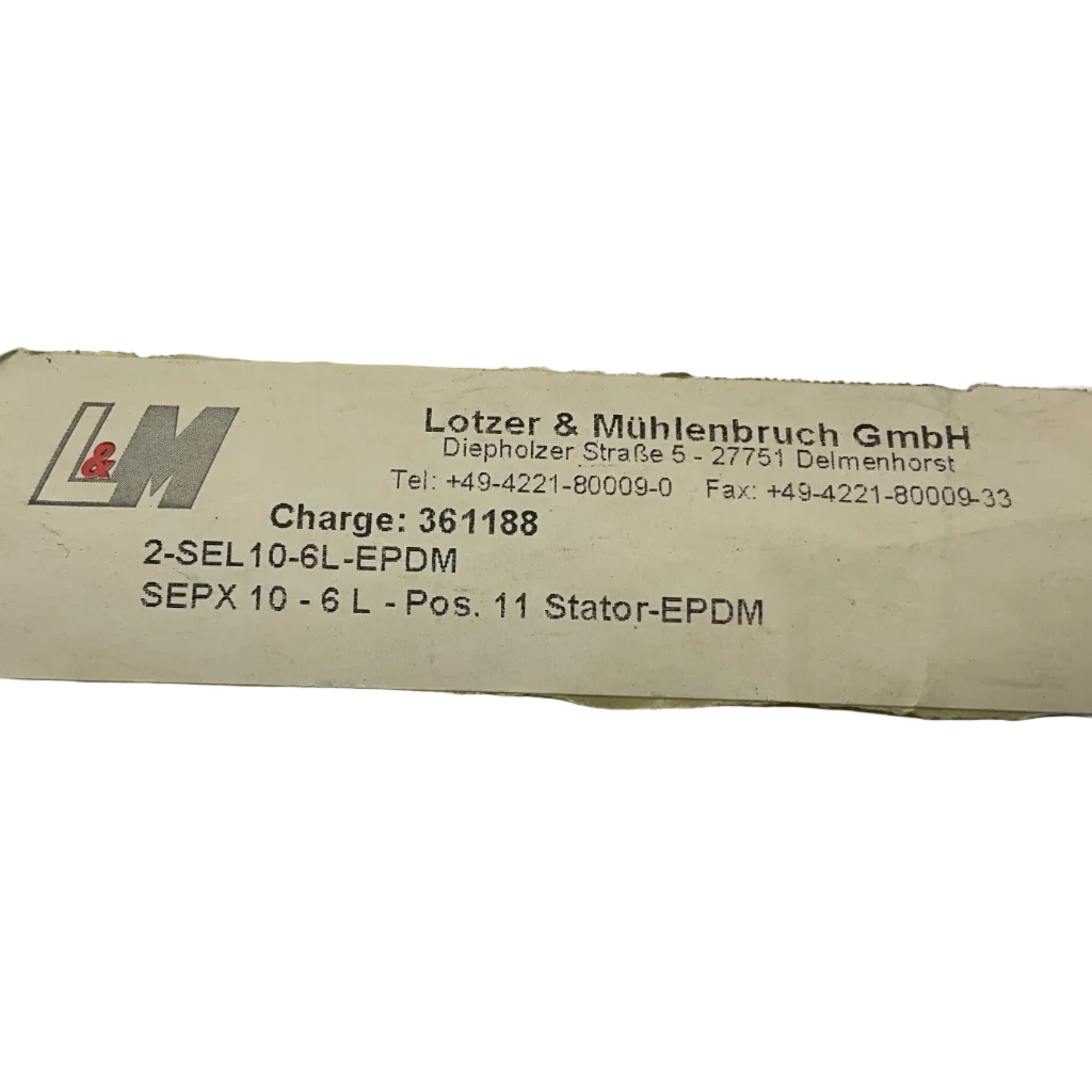 Seepex 10-6L Pos. 11 EPDM Progressive Cavity Pump Stator-Progressive Cavity Pump Stator-Used Industrial Parts